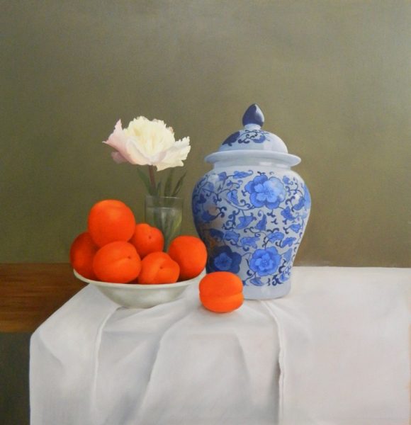 Glinger jar and apricots, Ruth Corbett